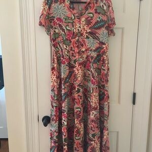 Liza Byrd Women's L Floral Multicolor Maxi Dress